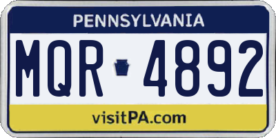 PA license plate MQR4892