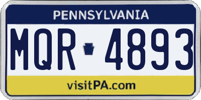 PA license plate MQR4893