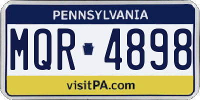 PA license plate MQR4898