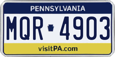 PA license plate MQR4903