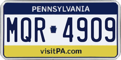 PA license plate MQR4909