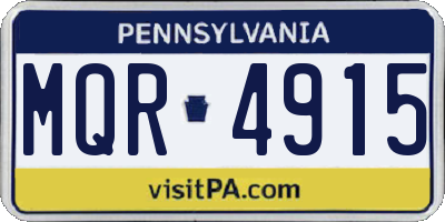PA license plate MQR4915