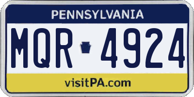 PA license plate MQR4924