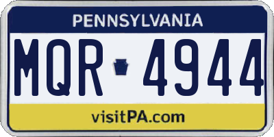 PA license plate MQR4944