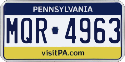 PA license plate MQR4963