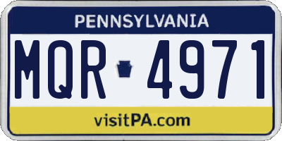 PA license plate MQR4971