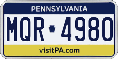 PA license plate MQR4980