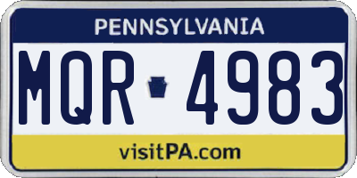 PA license plate MQR4983