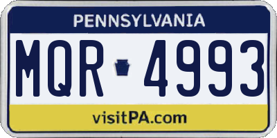 PA license plate MQR4993