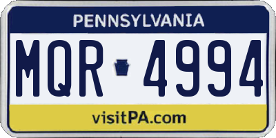 PA license plate MQR4994