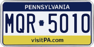 PA license plate MQR5010