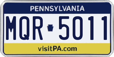 PA license plate MQR5011