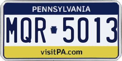 PA license plate MQR5013