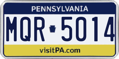 PA license plate MQR5014