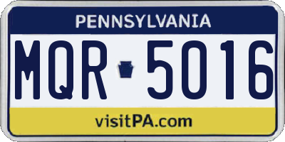 PA license plate MQR5016
