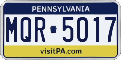 PA license plate MQR5017