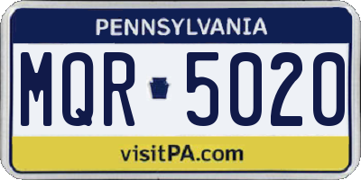 PA license plate MQR5020