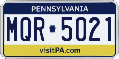 PA license plate MQR5021