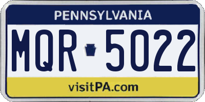 PA license plate MQR5022