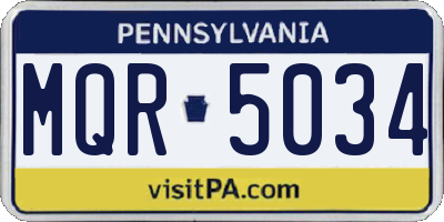 PA license plate MQR5034