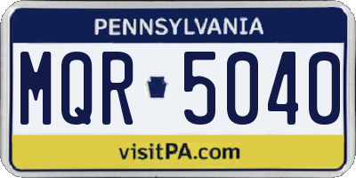 PA license plate MQR5040