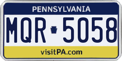 PA license plate MQR5058