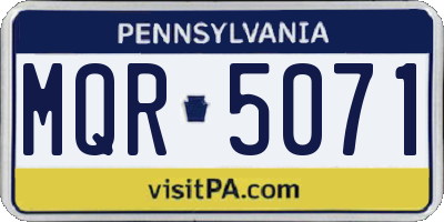 PA license plate MQR5071