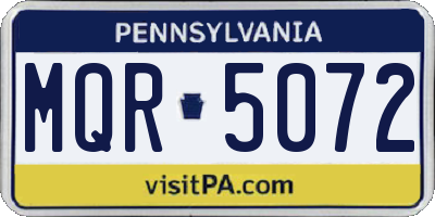 PA license plate MQR5072