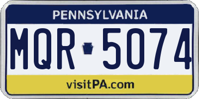 PA license plate MQR5074