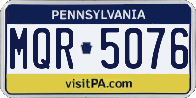 PA license plate MQR5076