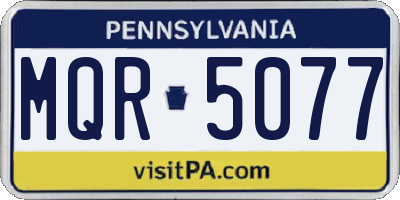 PA license plate MQR5077