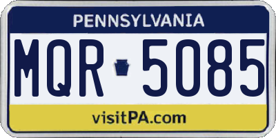PA license plate MQR5085
