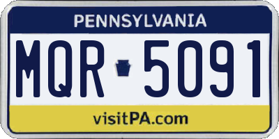PA license plate MQR5091