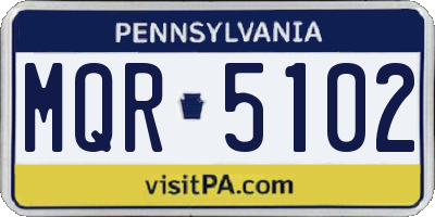 PA license plate MQR5102