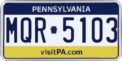 PA license plate MQR5103