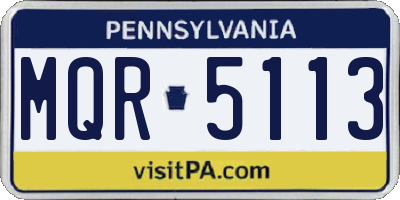 PA license plate MQR5113