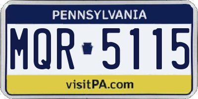 PA license plate MQR5115