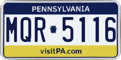PA license plate MQR5116