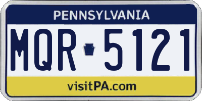 PA license plate MQR5121