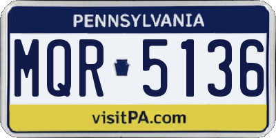 PA license plate MQR5136