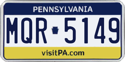 PA license plate MQR5149