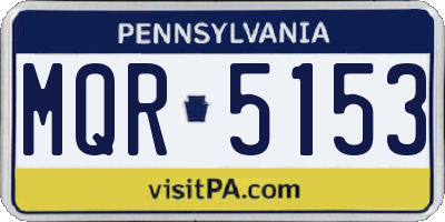 PA license plate MQR5153