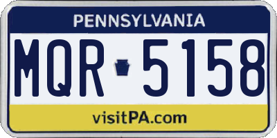 PA license plate MQR5158