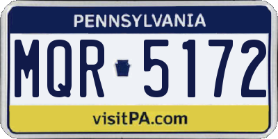 PA license plate MQR5172
