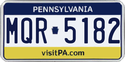 PA license plate MQR5182