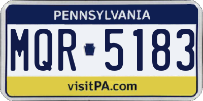 PA license plate MQR5183
