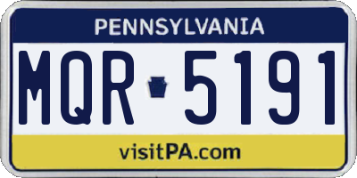 PA license plate MQR5191