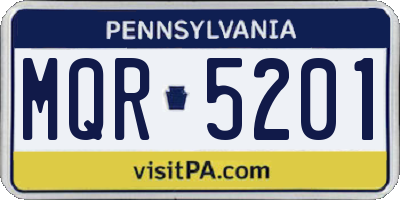 PA license plate MQR5201