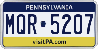 PA license plate MQR5207