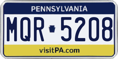 PA license plate MQR5208